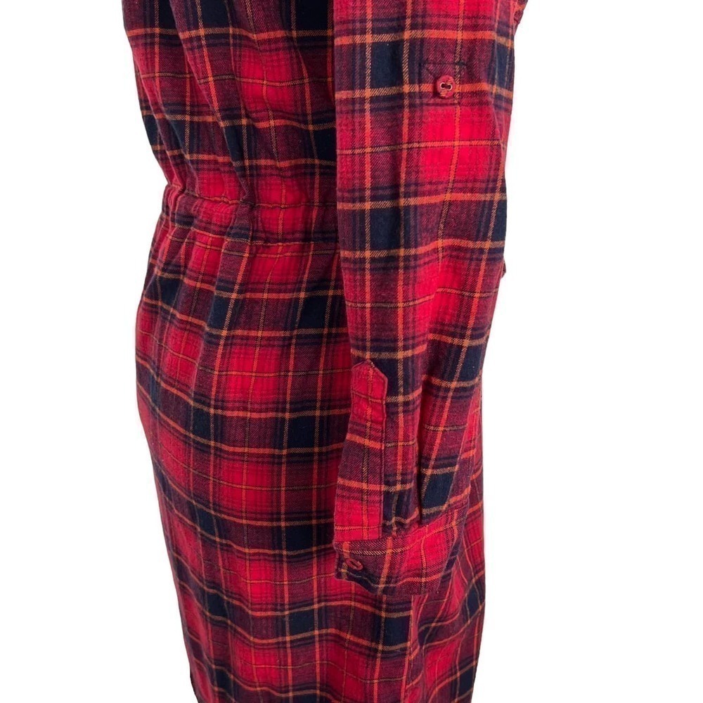 Skies Are Blue Flannel Dress Red Black Plaid‎ Long Sleeve Size XS - Picture 6 of 12